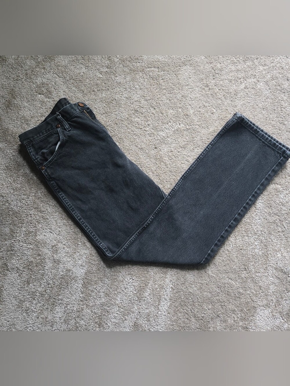 Wrangler Men's Straight Jeans in Washed Black